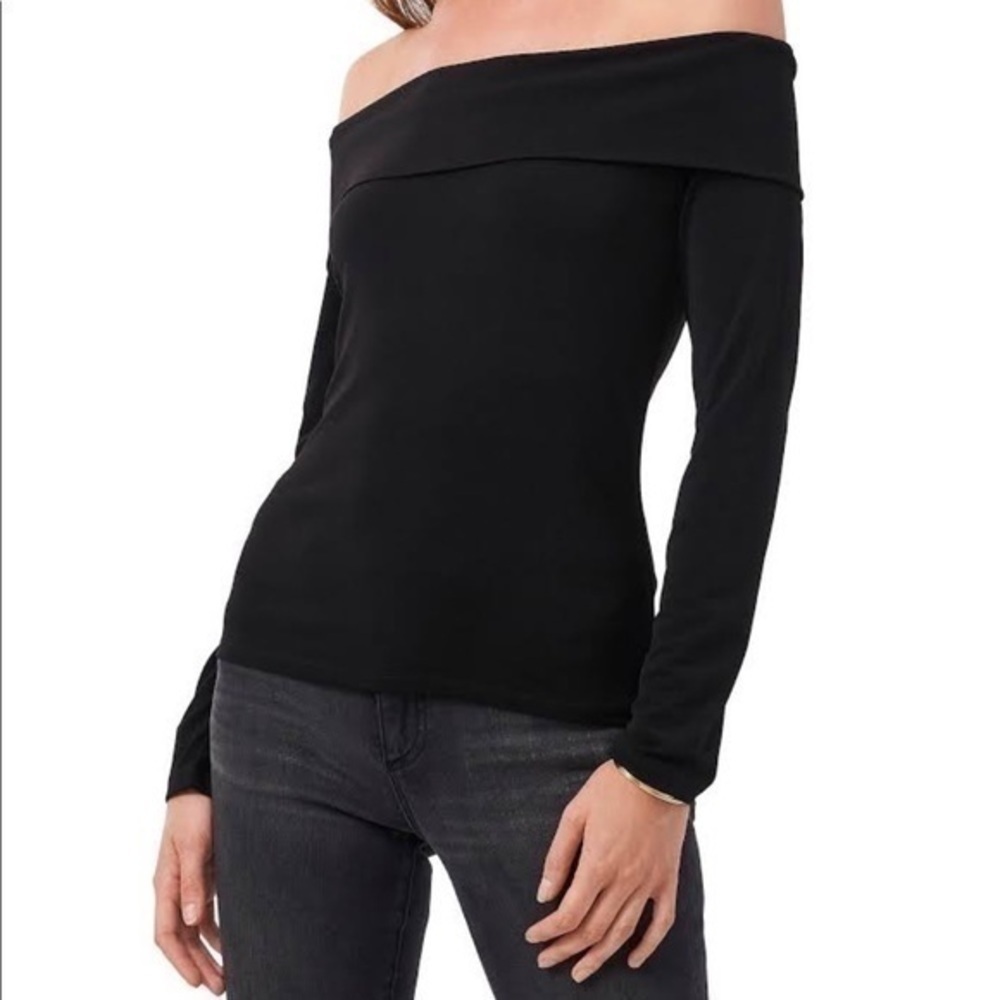 Lucca Couture Johnny Becca black off the shoulder top Size Large NWT